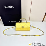Chanel Top Handle Wallet on Chain yellow