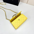 Chanel Top Handle Wallet on Chain yellow