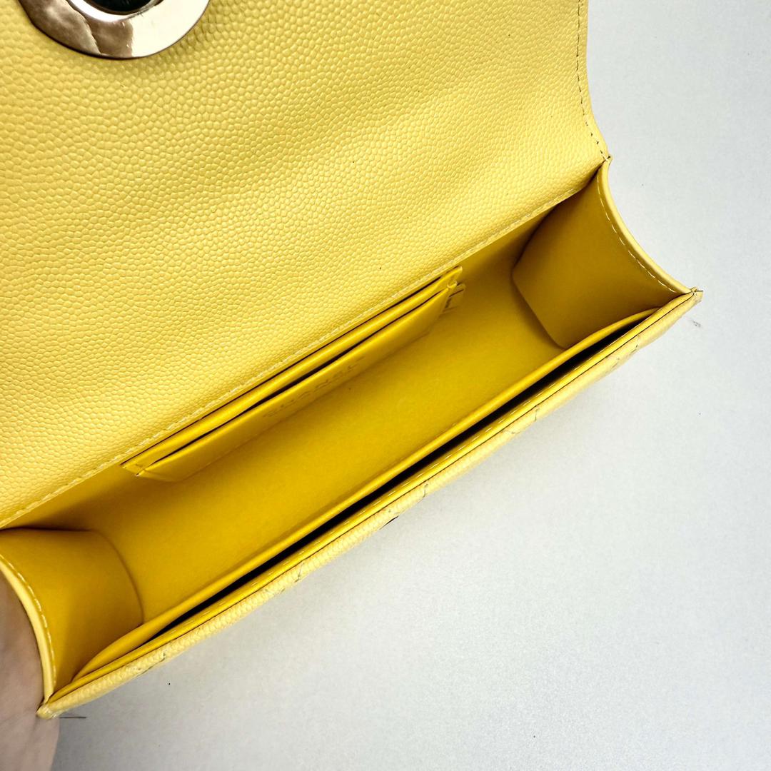 Chanel Top Handle Wallet on Chain yellow