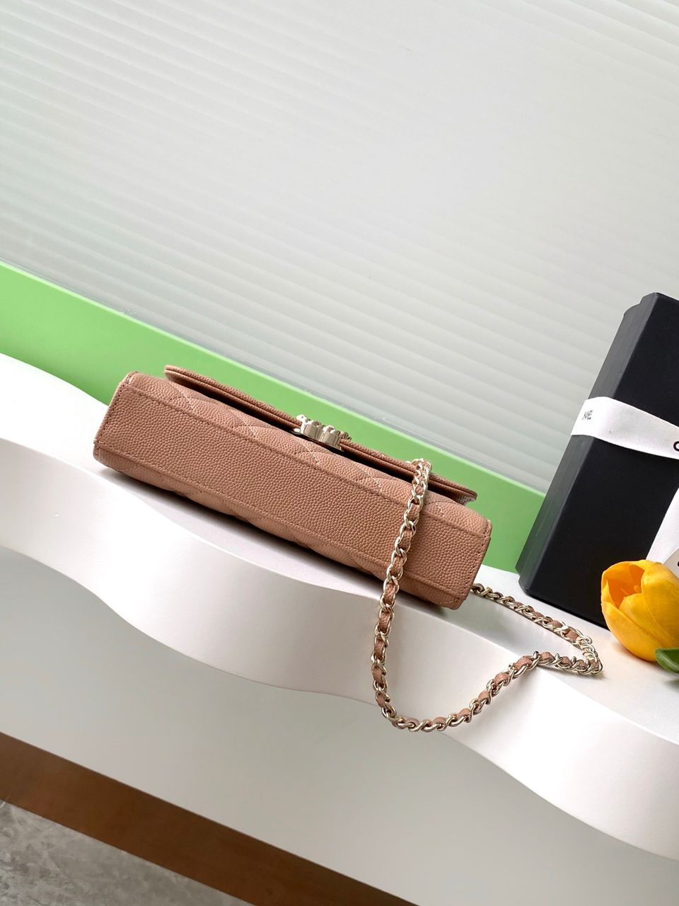 Chanel Top Handle Wallet on Chain Pink