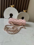 Chanel Top Handle Wallet on Chain Pink