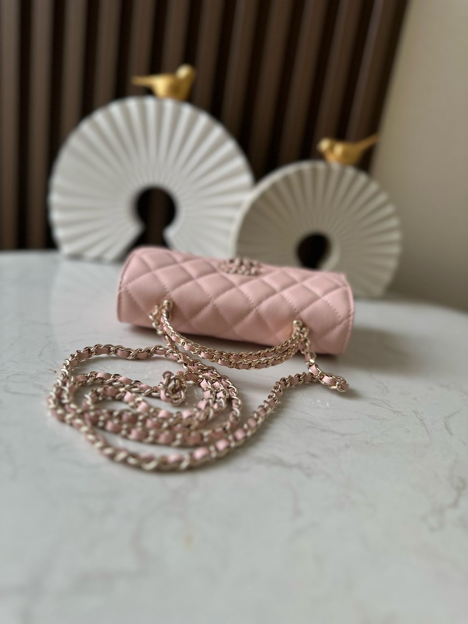 Chanel Top Handle Wallet on Chain Pink