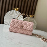 Chanel Top Handle Wallet on Chain Pink