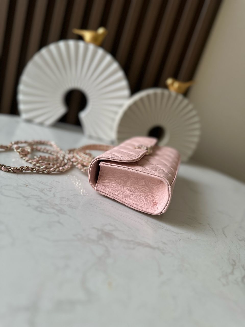 Chanel Top Handle Wallet on Chain Pink