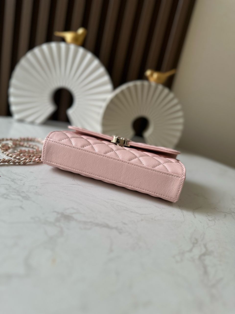 Chanel Top Handle Wallet on Chain Pink