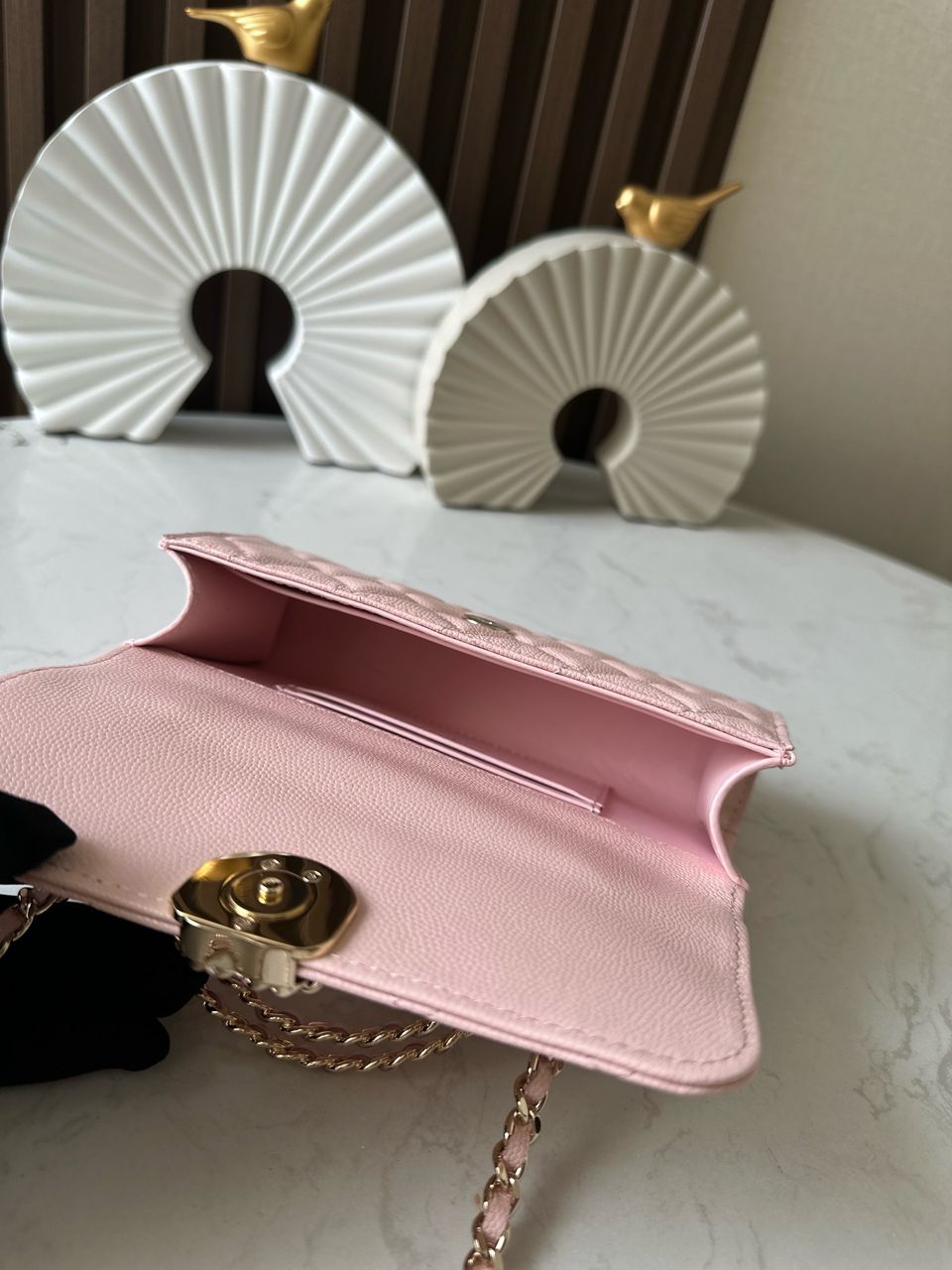 Chanel Top Handle Wallet on Chain Pink