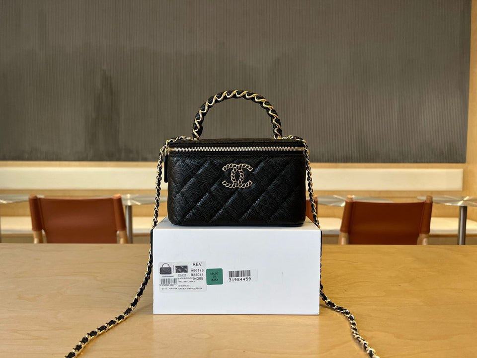 Chanel Top Handle Vanity Case black