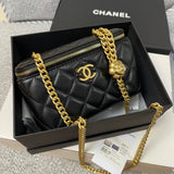 Chanel Top Handle Vanity Case black red