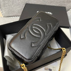 Chanel Top Handle Vanity Case black red