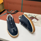 Loro Piana Tennis Walk Sneakers Black Leather