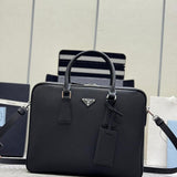 Prada Saffiano Leather Briefcase Black