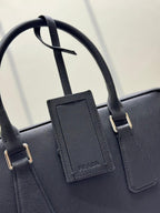 Prada Saffiano Leather Briefcase Black