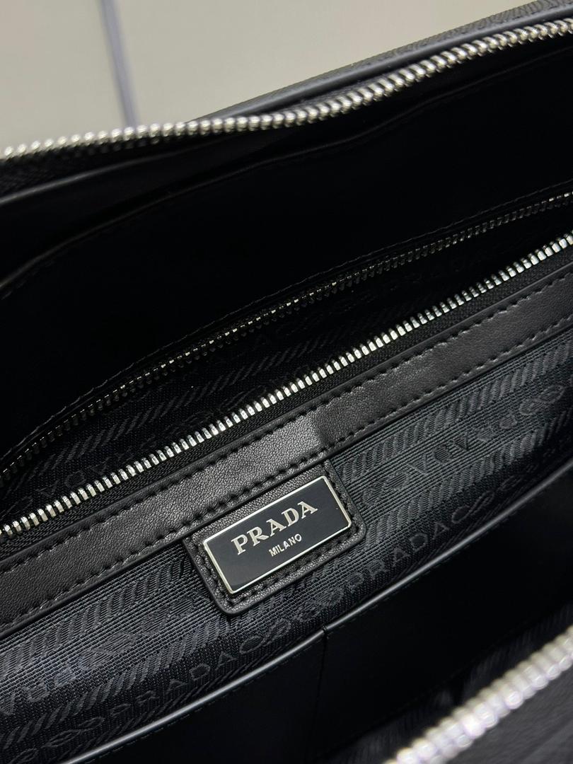 Prada Saffiano Leather Briefcase Black