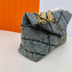 Bolsa Saint Laurent Puffer Denim Small Medium Shoulder Bag