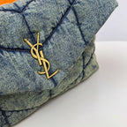 Bolsa Saint Laurent Puffer Denim Small Medium Shoulder Bag