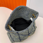 Bolsa Saint Laurent Puffer Denim Small Medium Shoulder Bag