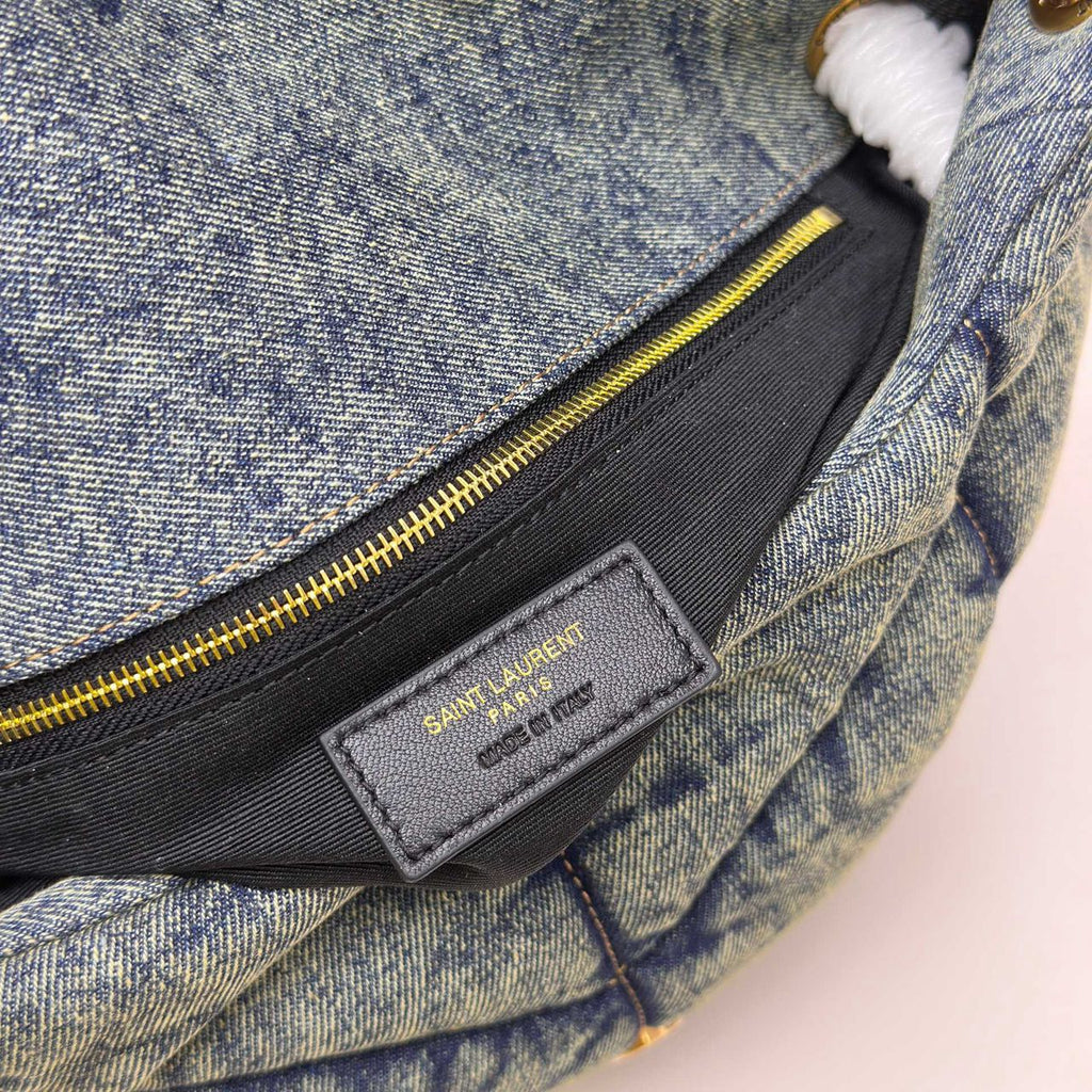 Bolsa Saint Laurent Puffer Denim Small Medium Shoulder Bag