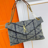 Bolsa Saint Laurent Puffer Denim Small Medium Shoulder Bag