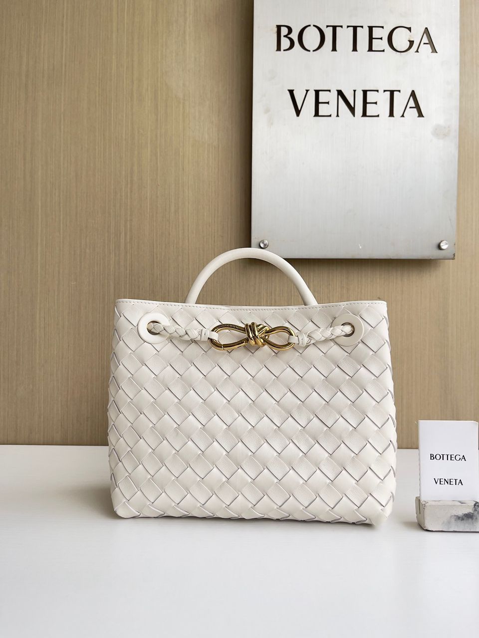 Bottega Veneta Andiamo Bag Medium White
