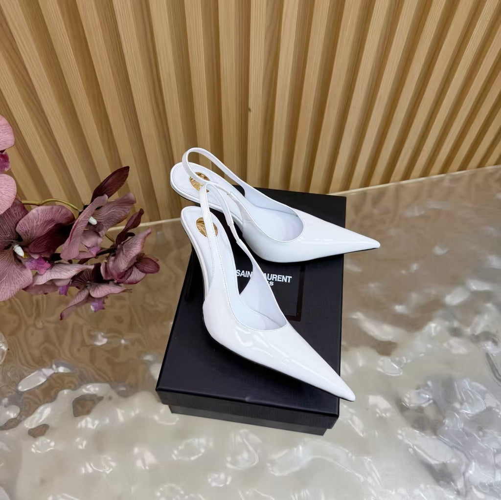 Saint Laurent Scarpin Slingback Sandal White