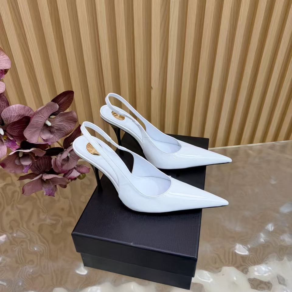 Saint Laurent Scarpin Slingback Sandal White