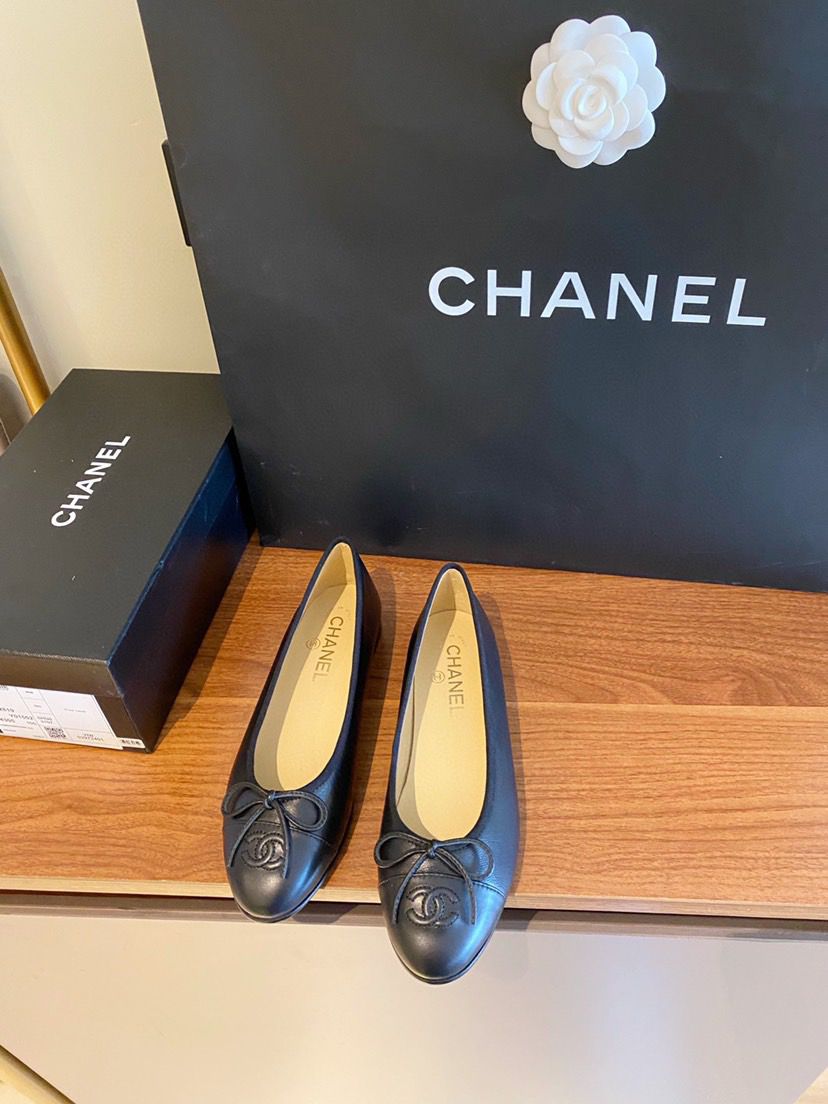 Chanel Lambskin 10mm Ballet Flats Black