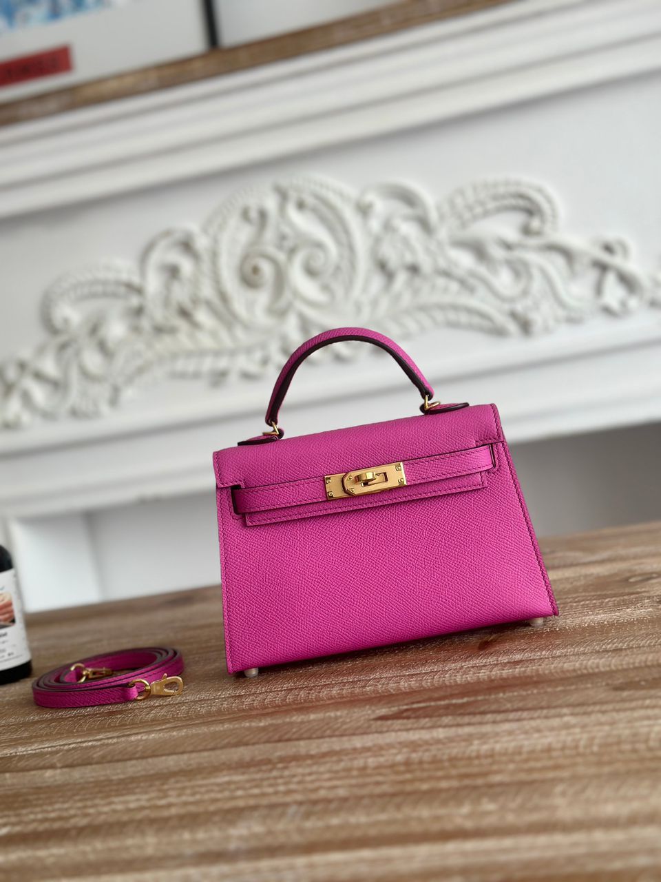Bolsa Hermes Kelly Style Leather Pink