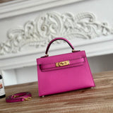 Bolsa Hermes Kelly Style Leather Pink