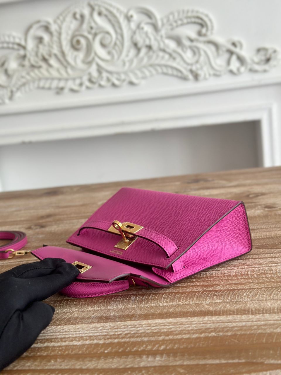 Bolsa Hermes Kelly Style Leather Pink