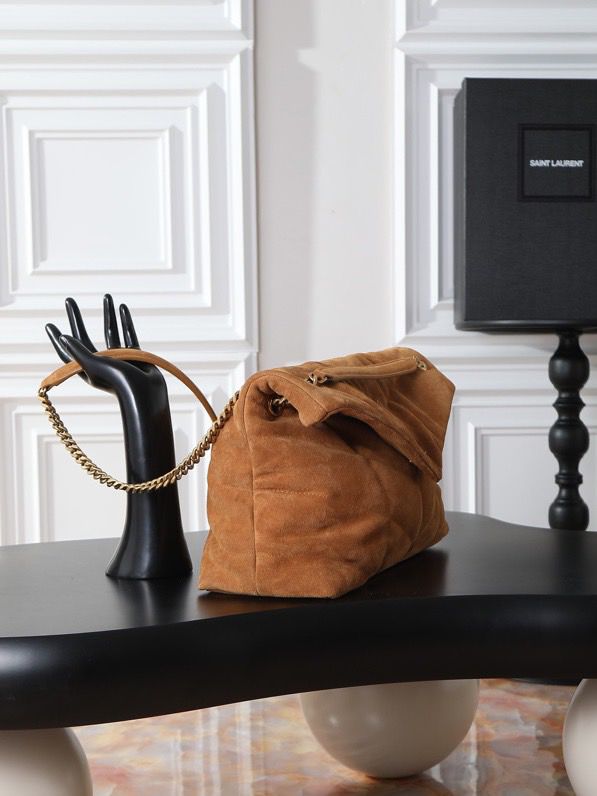 Yves Saint Laurent Medium Puffer Leather Camel .