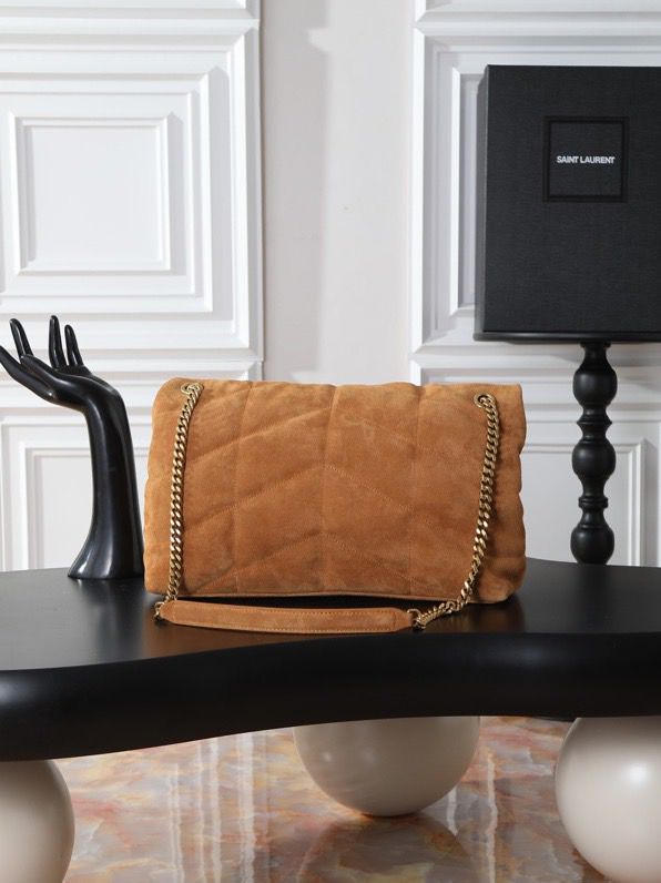 Yves Saint Laurent Medium Puffer Leather Camel .