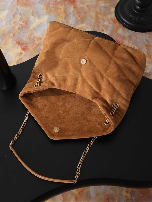Yves Saint Laurent Medium Puffer Leather Camel .