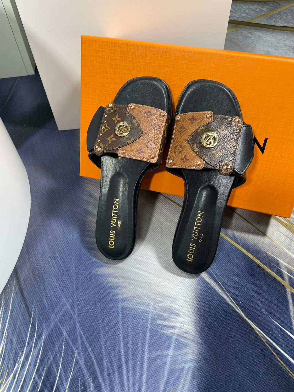 Louis Vuitton Monogram Slide Sandal Brown .