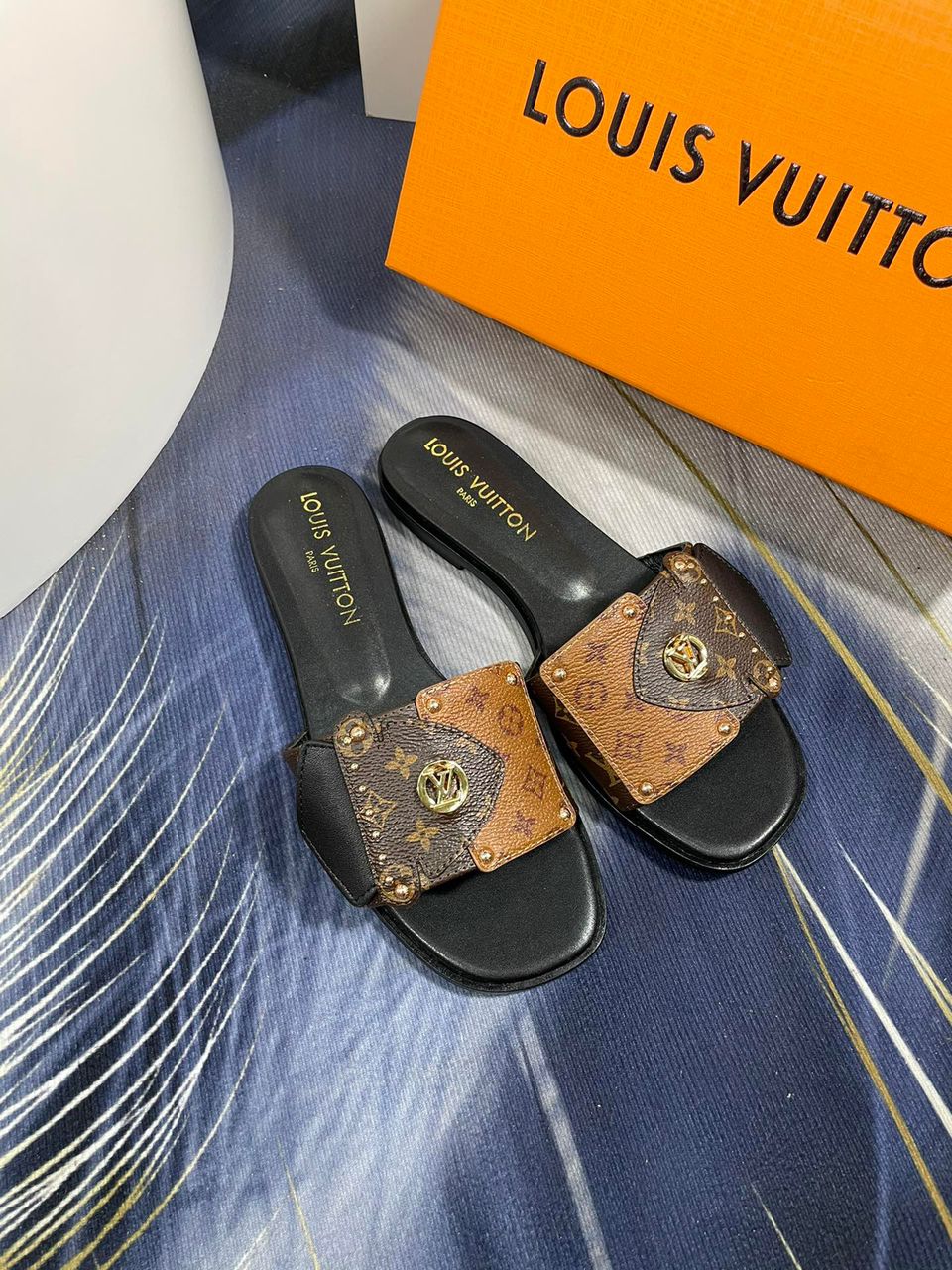 Louis Vuitton Monogram Slide Sandal Brown .