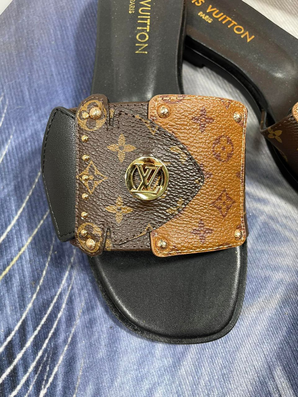 Louis Vuitton Monogram Slide Sandal Brown .