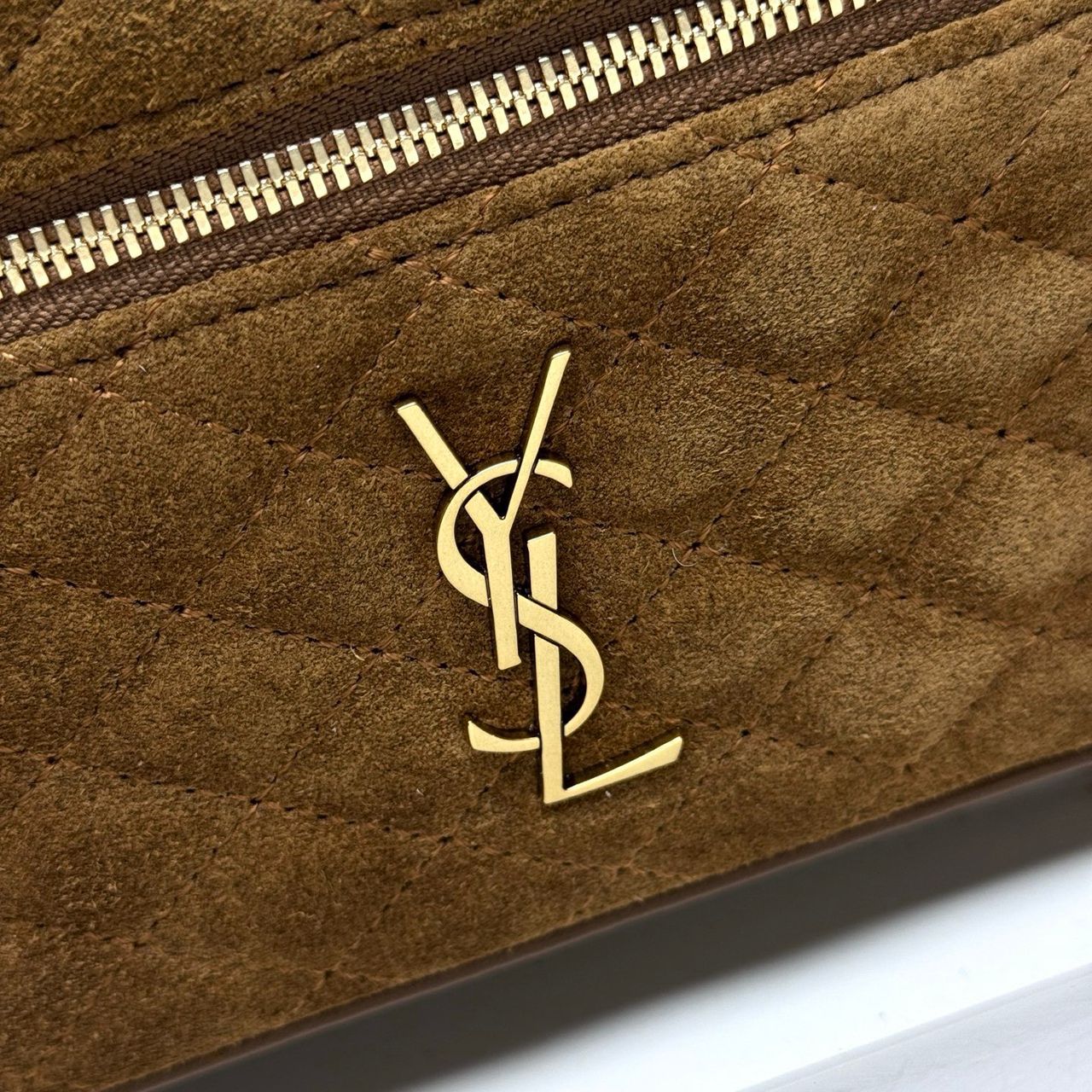 Saint Laurent Vanity Bag (Quilted Suede) .