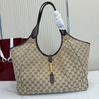Gucci Jackie Tote Bag Beige Ebony .