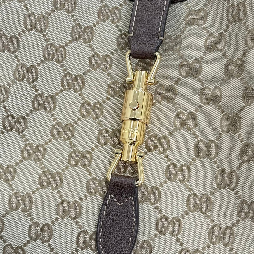 Gucci Jackie Tote Bag Beige Ebony .