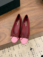 Chanel Cap Toe Ballet Flat Red/Pink .