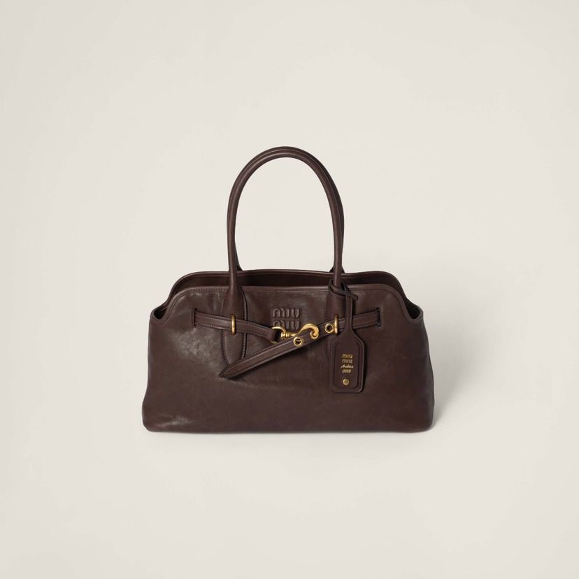 Bolsa Miu Miu Aventure em Couro Nappa