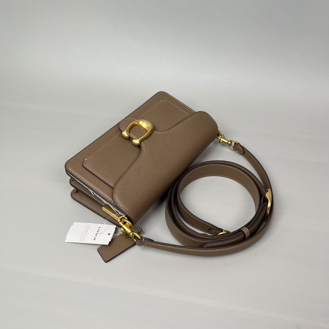 Coach Tabby Shoulder Bag Leather Brown .