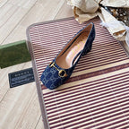 Gucci Horsebit Pump GG Canvas Azul .
