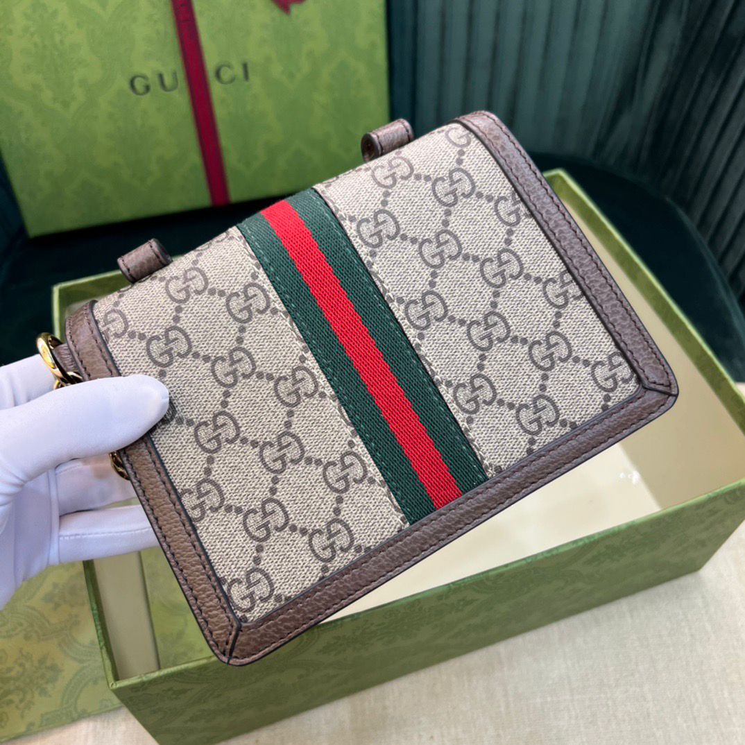 Gucci GG Supreme Mini Shoulder Bag Web Stripe .