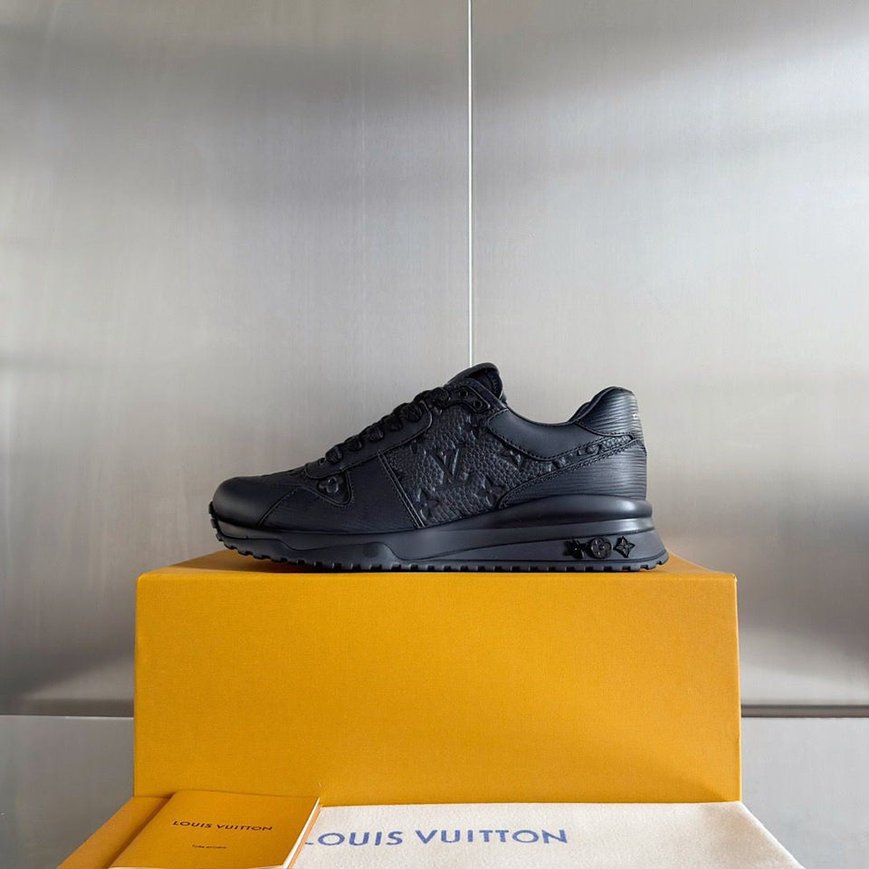 Louis Vuitton Monogram Leather Sneakers Black .