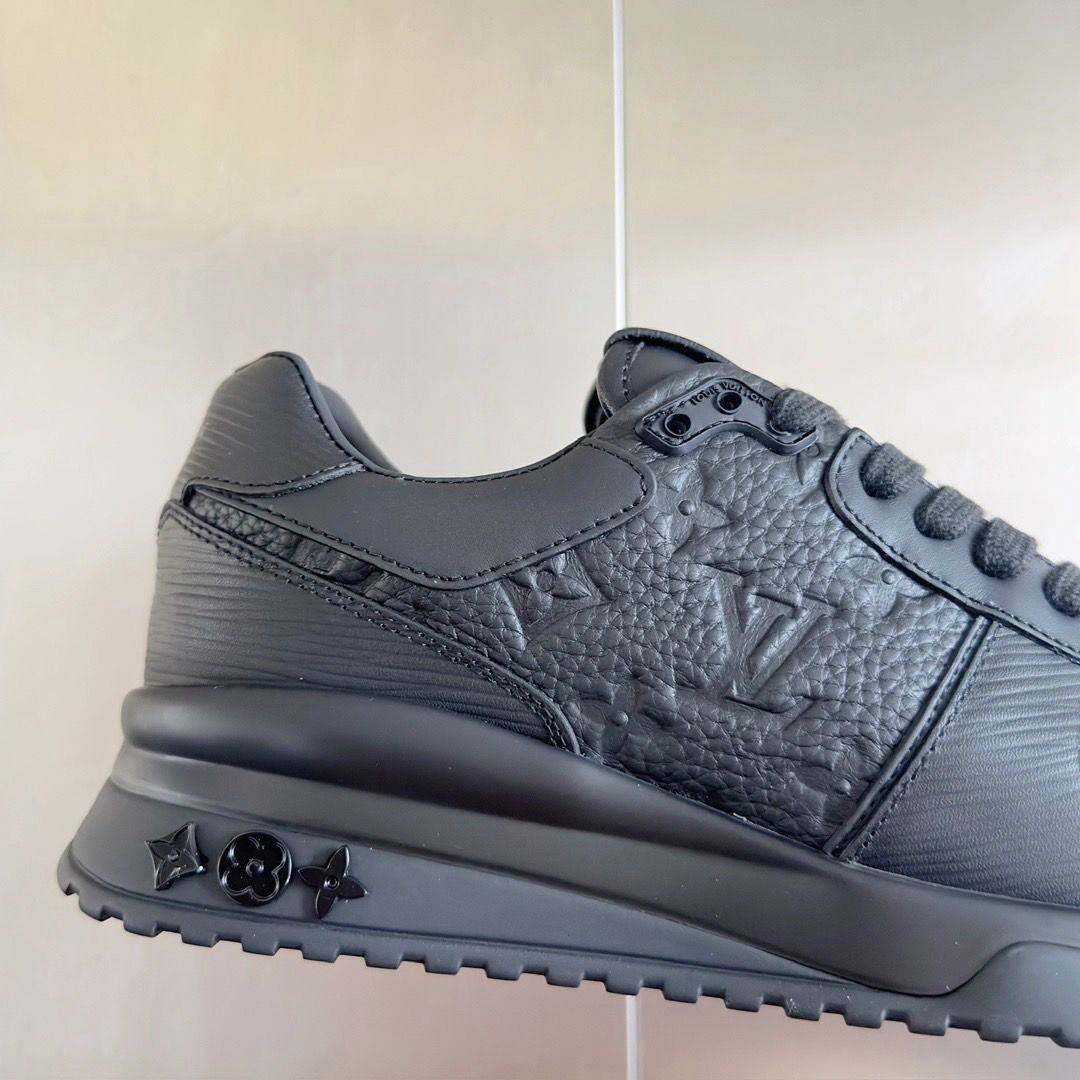 Louis Vuitton Monogram Leather Sneakers Black .