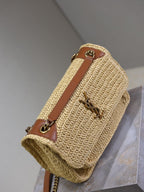 Bolsa Saint Laurent Niki Raffia Chain Medium Natural .