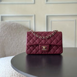 Chanel Matelassé Leather Shoulder Bag Burgundy .