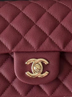 Chanel Matelassé Leather Shoulder Bag Burgundy .