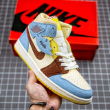 Nike Air Jordan 1 Mid SE Maison Château Rouge Couro Multicolor