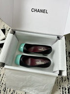 Chanel Cap-Toe Pump Preto e Verde Água .